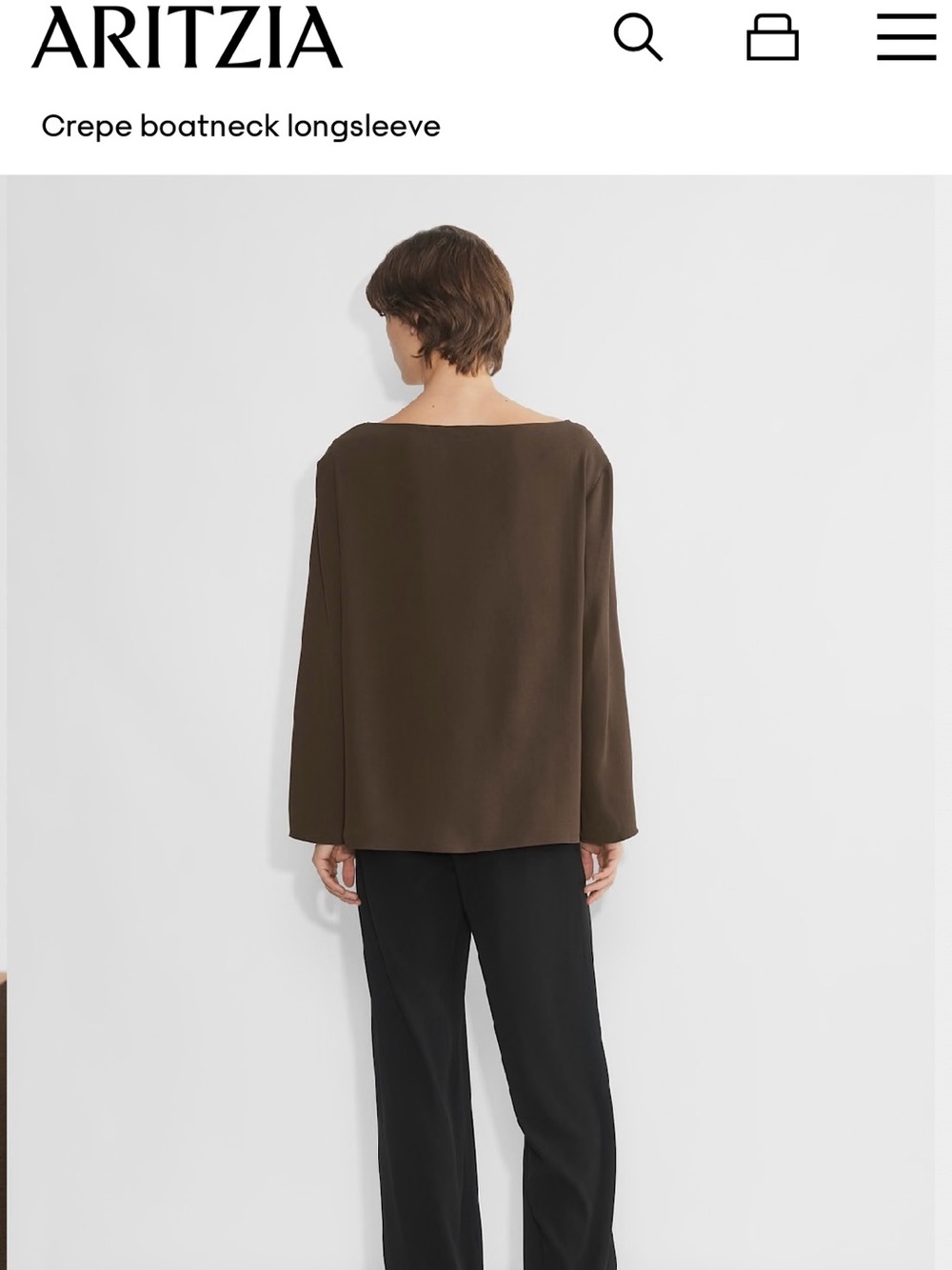 Babaton sophos Rich Mocha Brown Boatneck Longsleeve Top sold out L